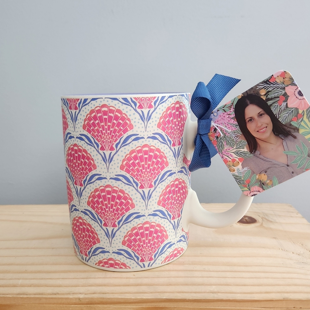 Pink Seashell Beachy Pattern Vibrant Mug NWT